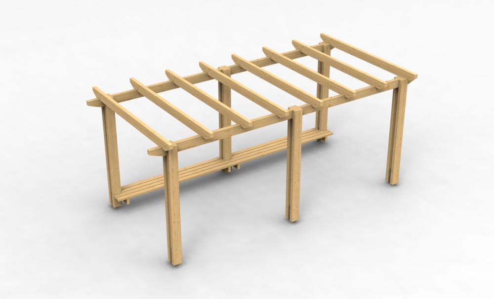 Pergola s lavicí